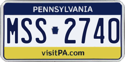 PA license plate MSS2740