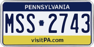 PA license plate MSS2743