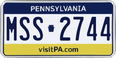 PA license plate MSS2744