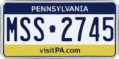 PA license plate MSS2745