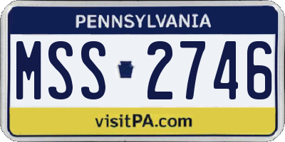PA license plate MSS2746
