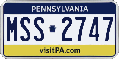 PA license plate MSS2747