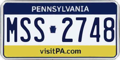 PA license plate MSS2748