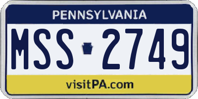 PA license plate MSS2749