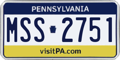 PA license plate MSS2751