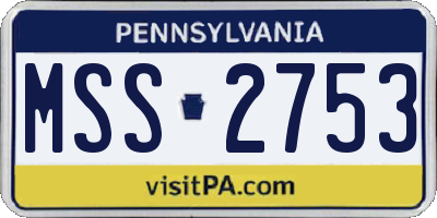 PA license plate MSS2753