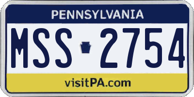 PA license plate MSS2754