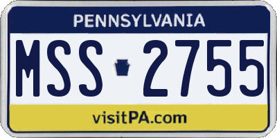 PA license plate MSS2755