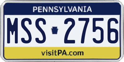 PA license plate MSS2756