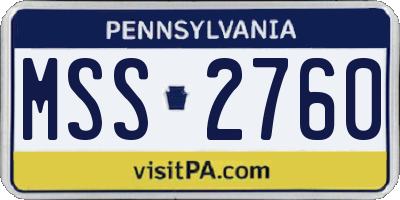 PA license plate MSS2760