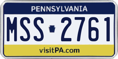 PA license plate MSS2761