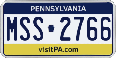 PA license plate MSS2766