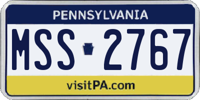 PA license plate MSS2767