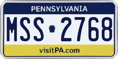 PA license plate MSS2768