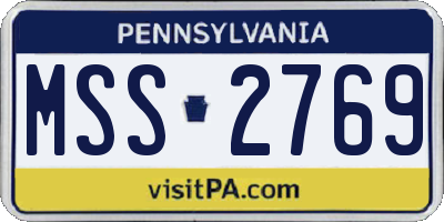 PA license plate MSS2769
