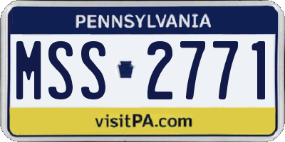 PA license plate MSS2771