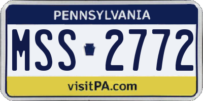 PA license plate MSS2772