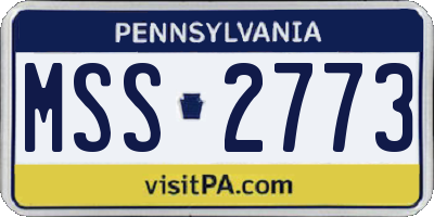 PA license plate MSS2773