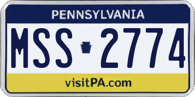PA license plate MSS2774