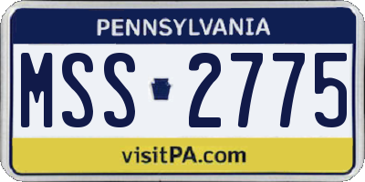 PA license plate MSS2775