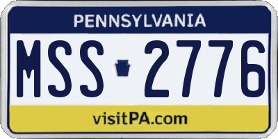 PA license plate MSS2776