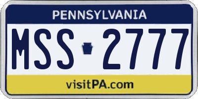 PA license plate MSS2777