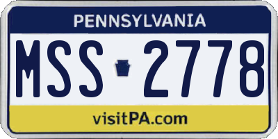 PA license plate MSS2778