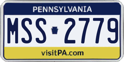 PA license plate MSS2779