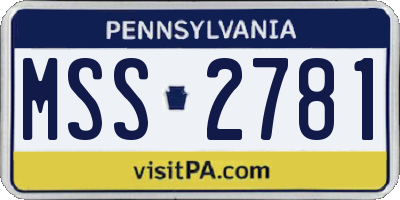PA license plate MSS2781