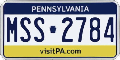 PA license plate MSS2784