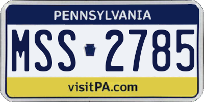 PA license plate MSS2785