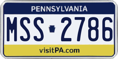 PA license plate MSS2786