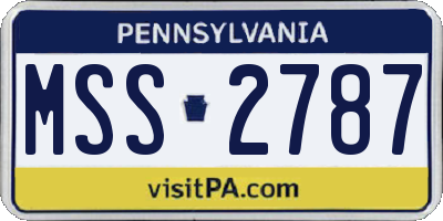 PA license plate MSS2787