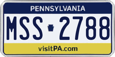 PA license plate MSS2788