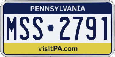 PA license plate MSS2791