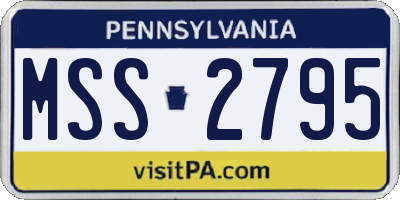 PA license plate MSS2795