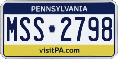 PA license plate MSS2798
