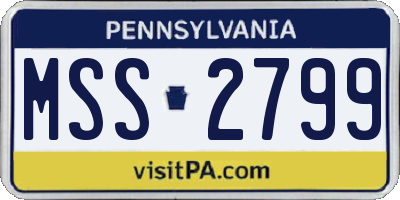 PA license plate MSS2799