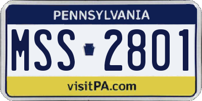 PA license plate MSS2801