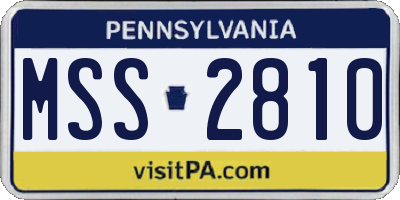 PA license plate MSS2810