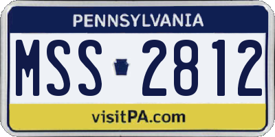 PA license plate MSS2812