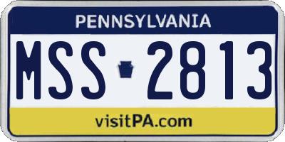 PA license plate MSS2813