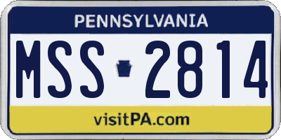 PA license plate MSS2814
