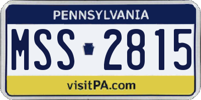 PA license plate MSS2815