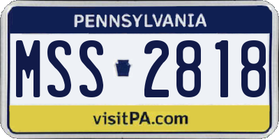 PA license plate MSS2818