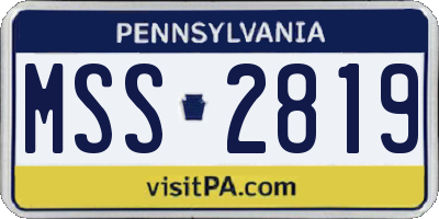 PA license plate MSS2819
