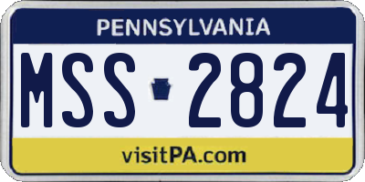PA license plate MSS2824