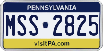 PA license plate MSS2825