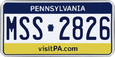 PA license plate MSS2826