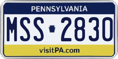 PA license plate MSS2830